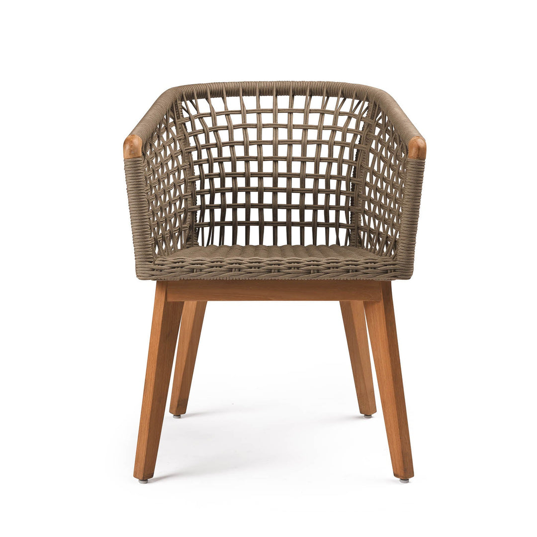 Ravoli Teak and Rope Outdoor Dining Arm Chair (Taupe)