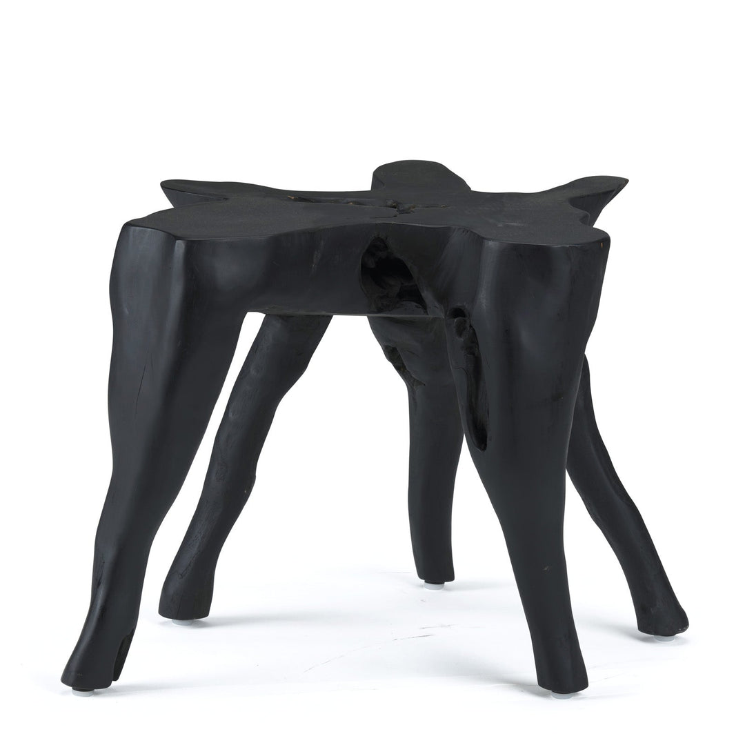 Oro Organic Teak Accent Table (Black)