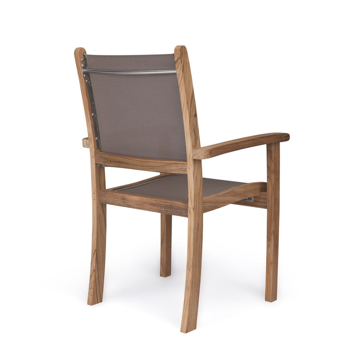 Santorini Teak Stacking Outdoor Dining Chair (Taupe)