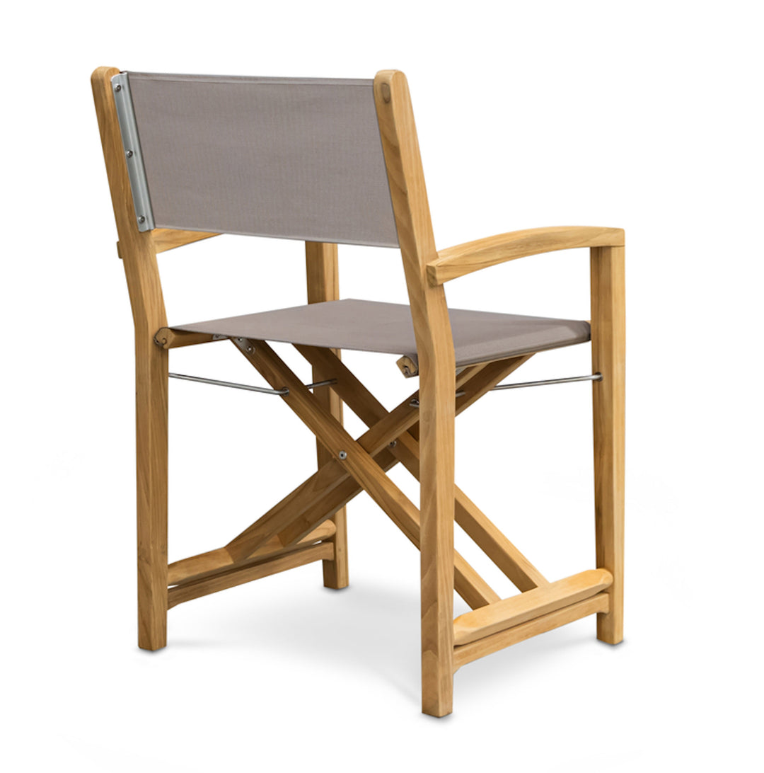 Santorini Teak Outdoor Folding Dining Chair (Taupe)