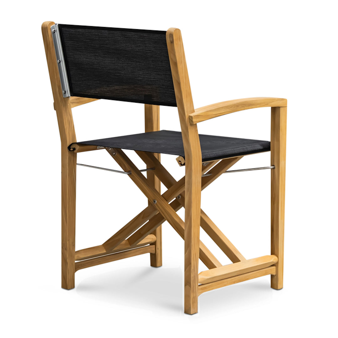 Santorini Teak Outdoor Folding Dining Chair (Black)