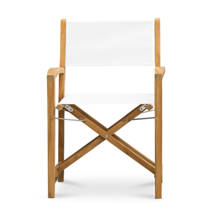 Santorini Teak Outdoor Folding Dining Chair (White)