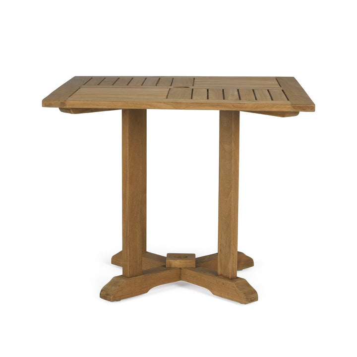 Square Teak Pedestal Table 35"