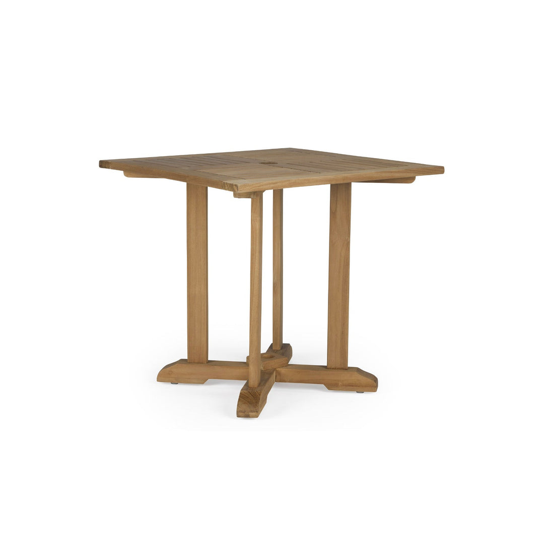 Square Teak Pedestal Table 31"