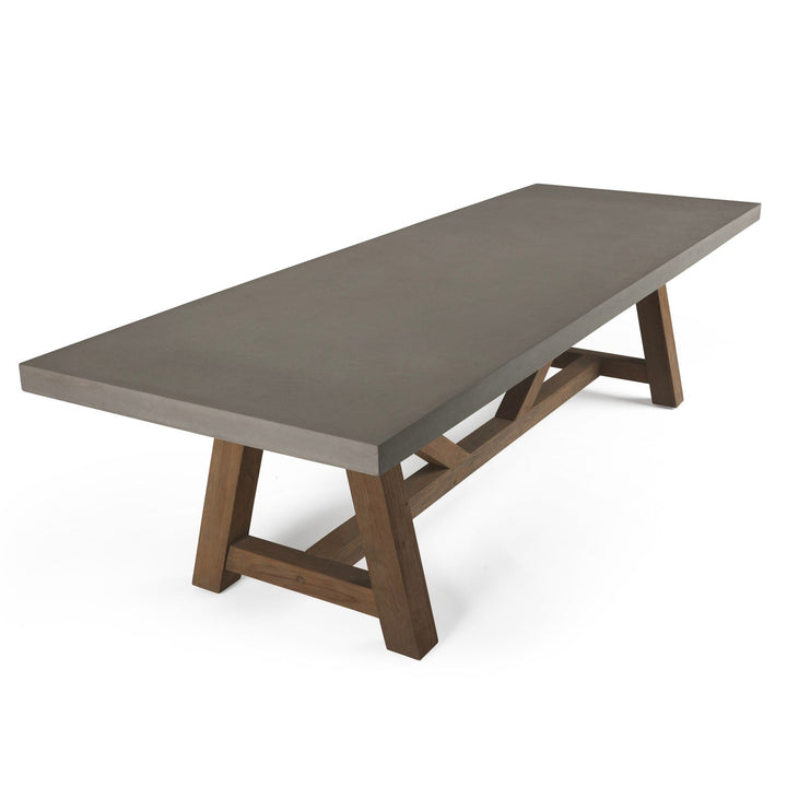 Raw Concrete Trestle Dining Table 98 in. (250 cm)