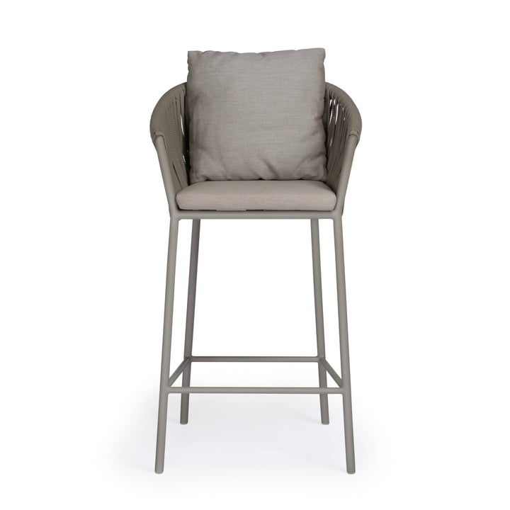 Beverly Hills Rope Outdoor Bar Stool (Stone)