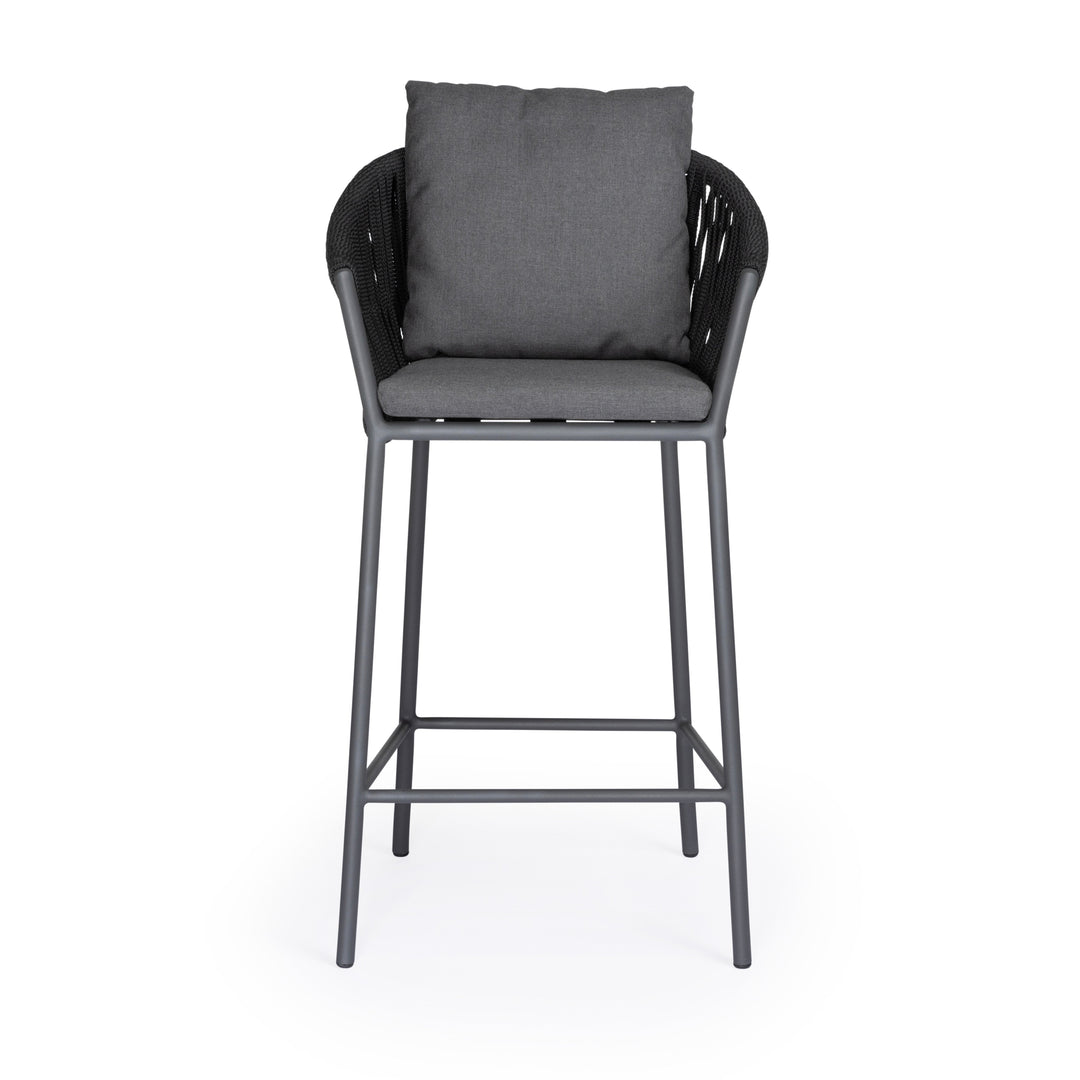 Beverly Hills Rope Outdoor Bar Stool (Graphite)