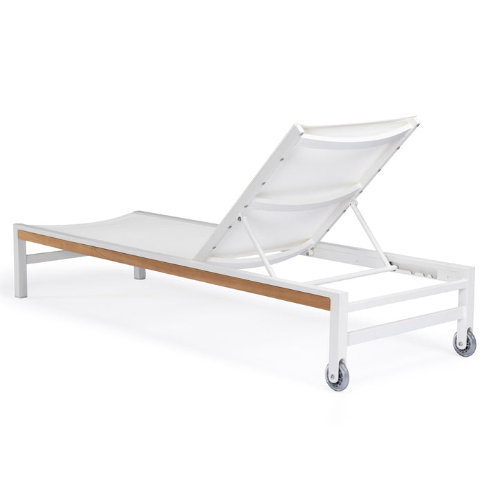 Beverly Hills Aluminum Outdoor Sun Lounger (White)