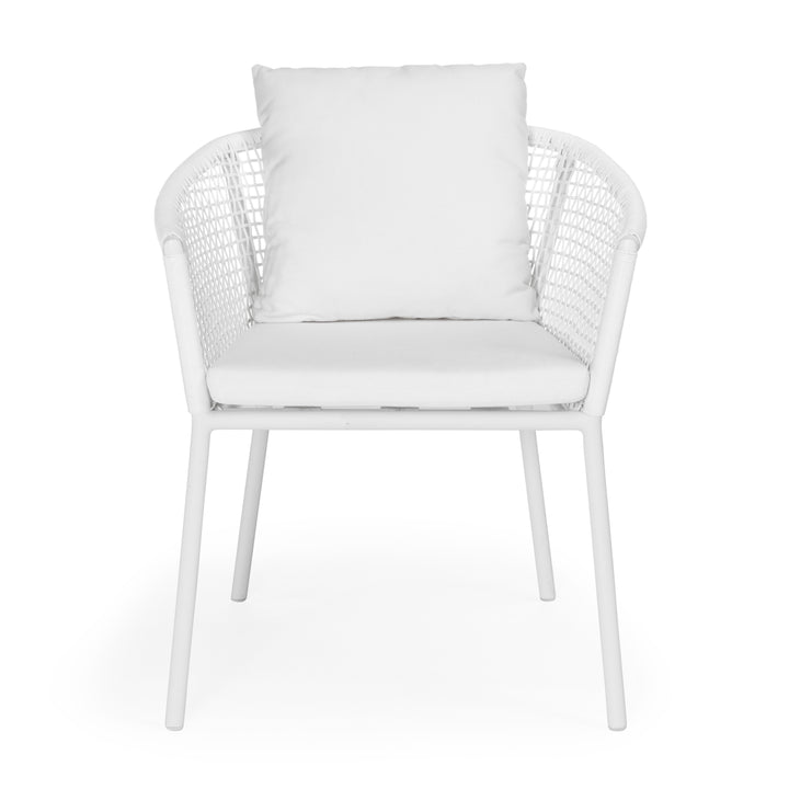 Beverly Hills Wicker Outdoor Dining Chair (White)