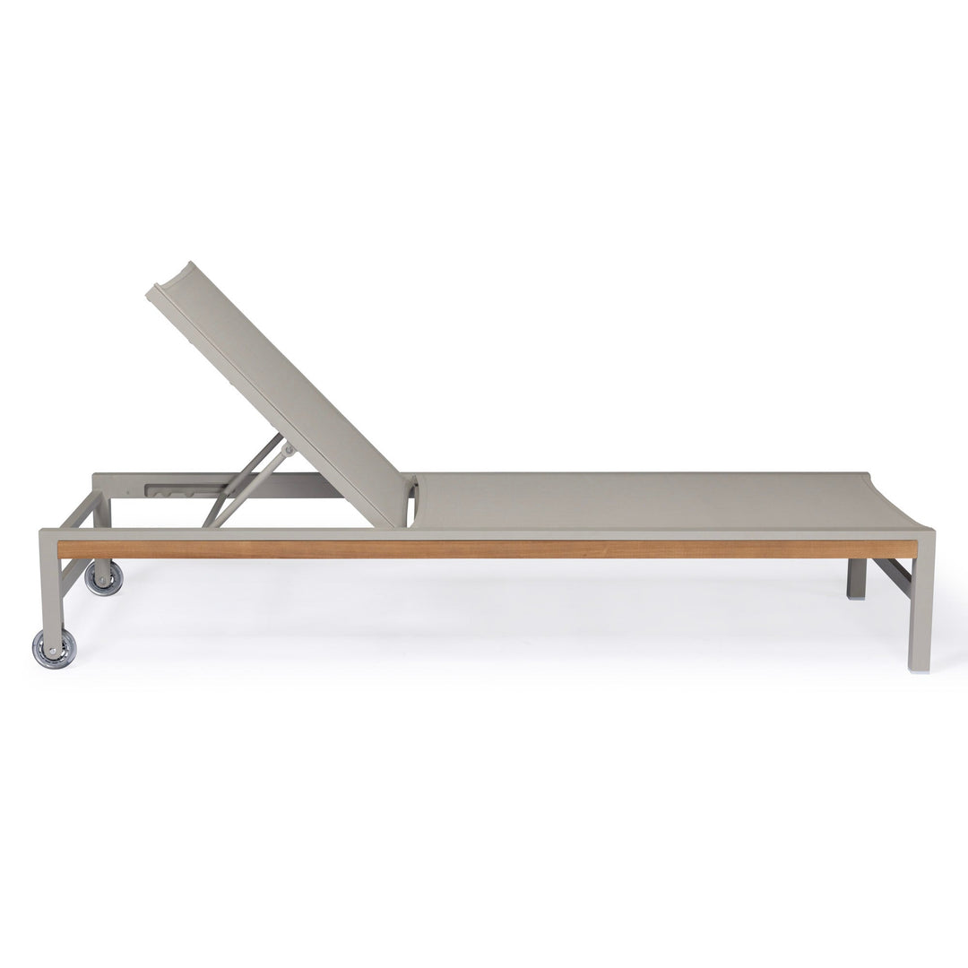 Beverly Hills Aluminum Outdoor Sun Lounger (Stone)