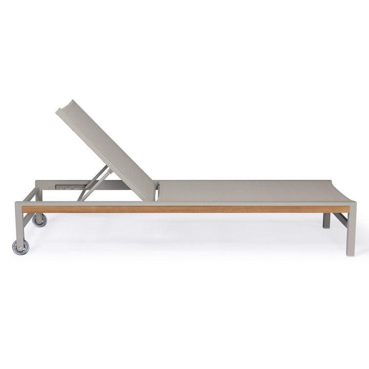 Beverly Hills Aluminum Outdoor Sun Lounger (Stone)