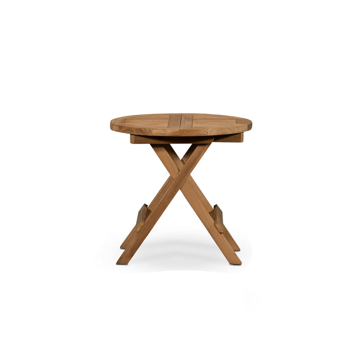 Skipper Round Teak Outdoor Folding Side Table