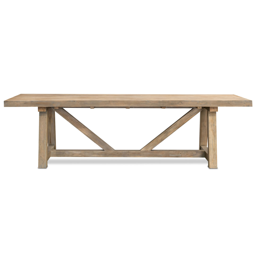 Trestle Reclaimed Teak Outdoor Dining Table 98"