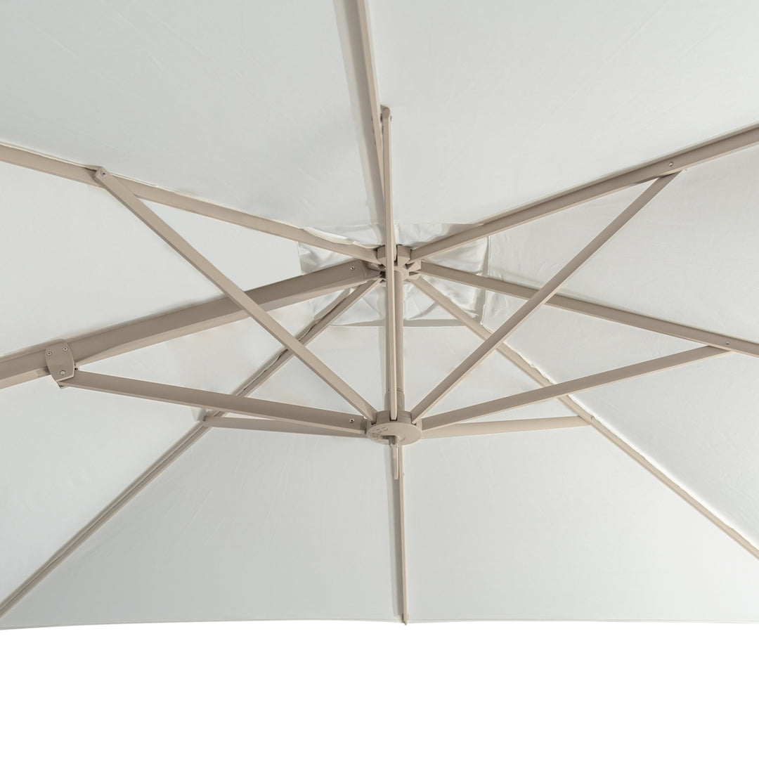 Big Sur Cantilever Umbrella (Natural Canopy, Linen Frame)