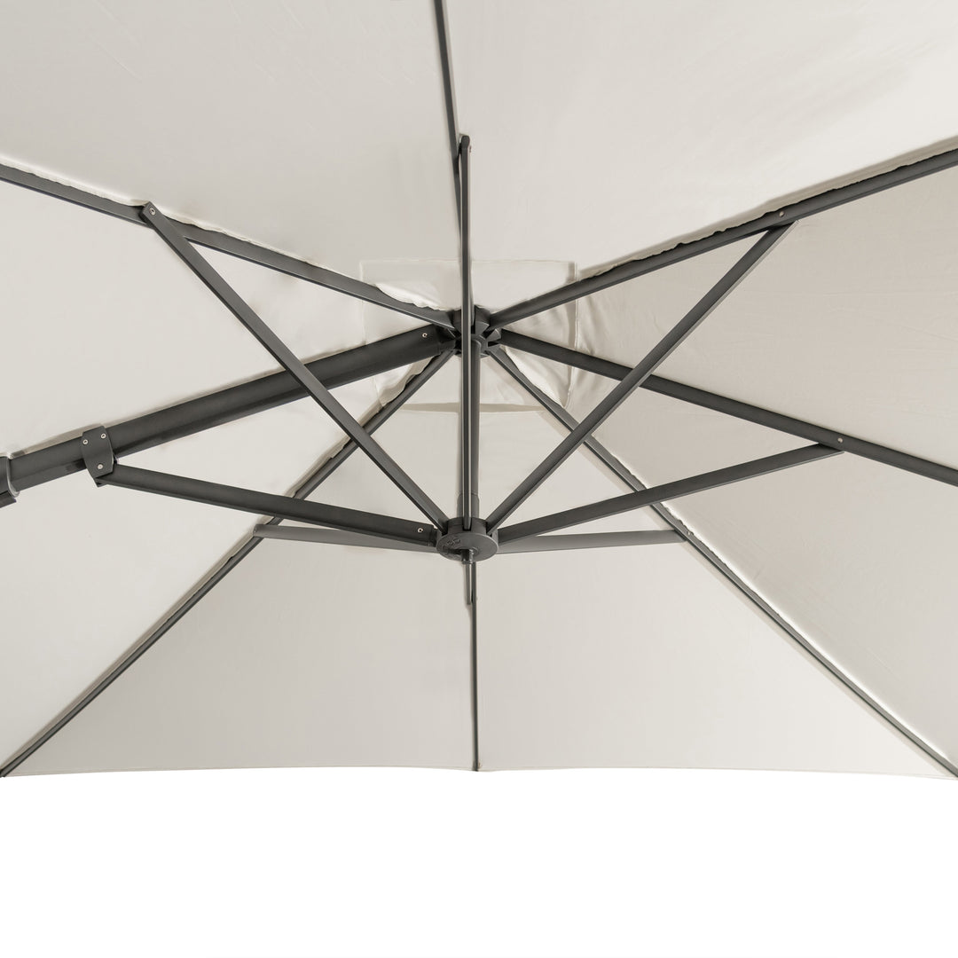 Carmel Round Cantilever Umbrella (Natural Canopy, Anthracite Frame)