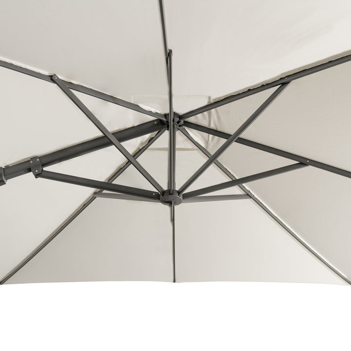 Carmel Round Cantilever Umbrella (Natural Canopy, Anthracite Frame)