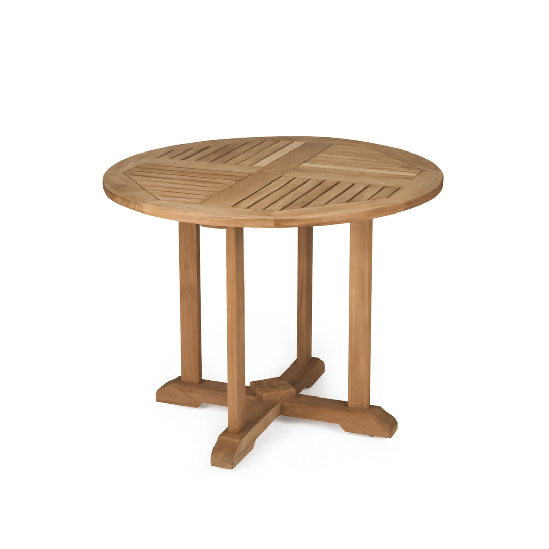 Round Teak Pedestal Dining Table 27"