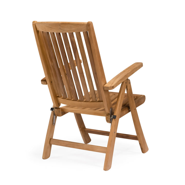 Nautical Teak Outdoor Folding Relaxing Chair