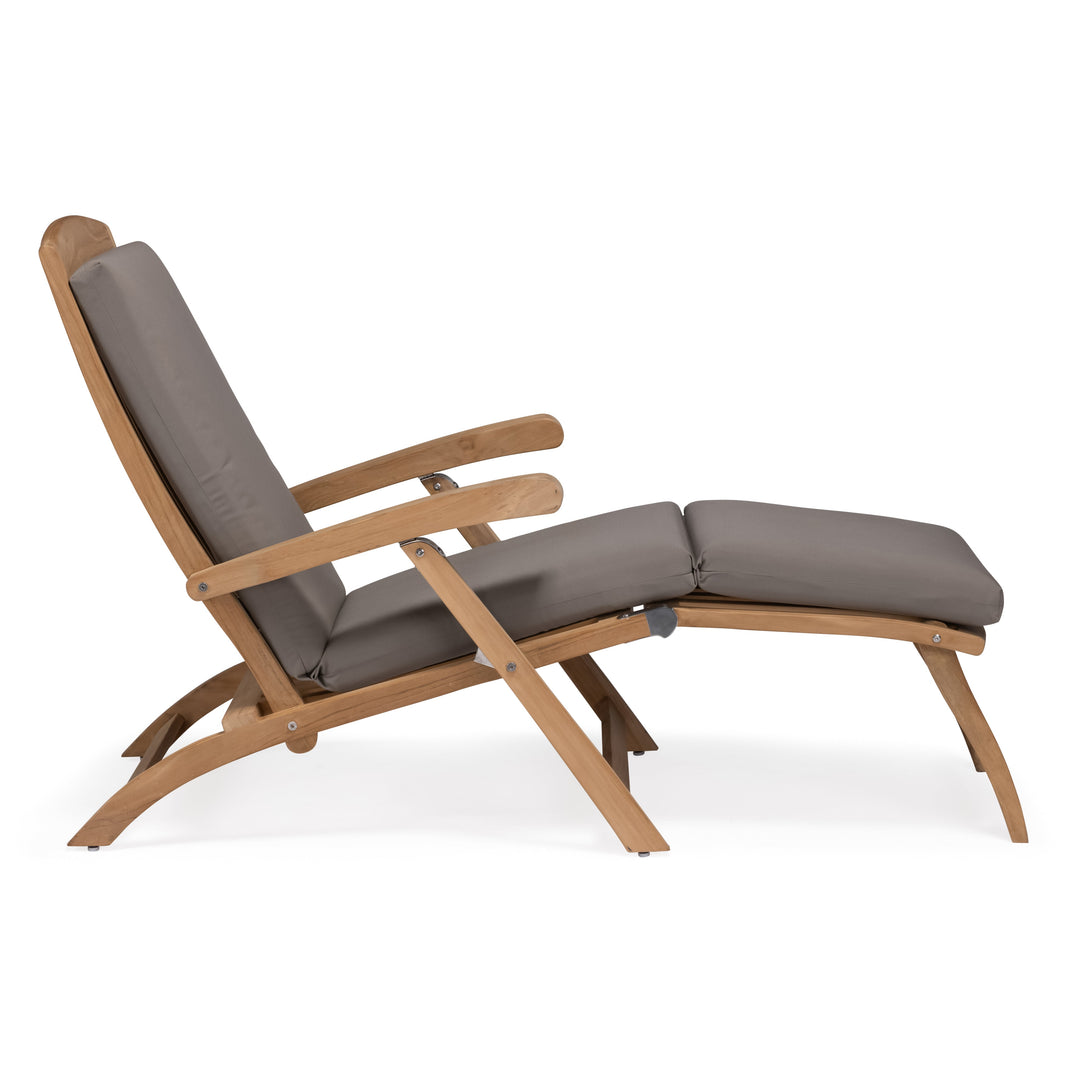 Nautical Teak Outdoor Folding Steamer Chair