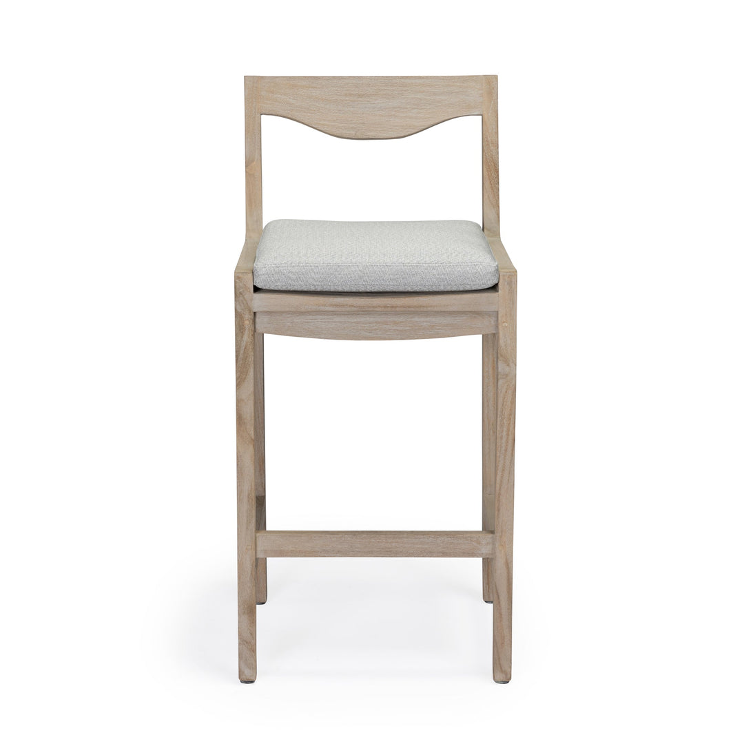 Athena Weathered Teak Outdoor Counter Stool