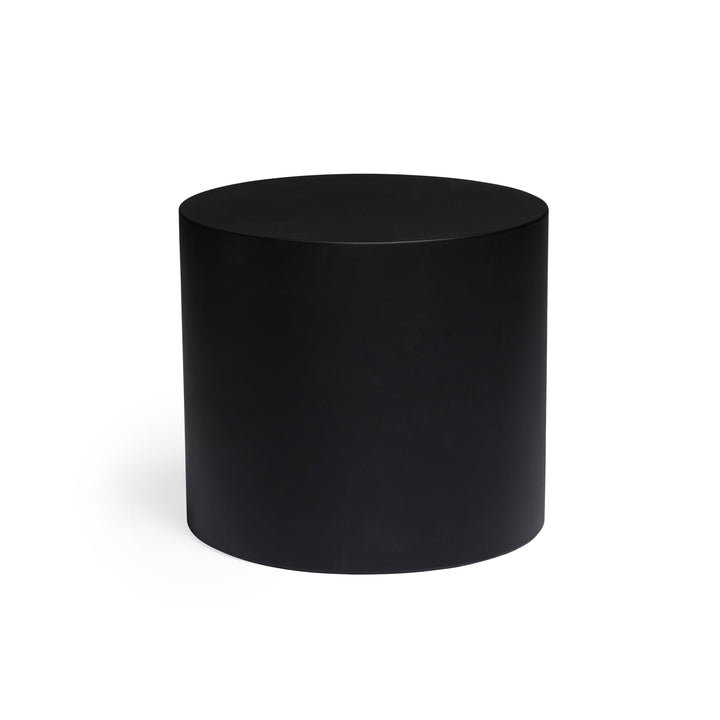 Polished Concrete Outdoor Round Accent Table 19" (Black)