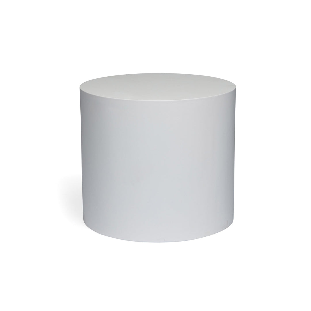 Polished Concrete Outdoor Round Accent Table 19" (White)