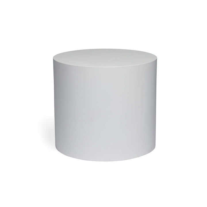 Polished Concrete Outdoor Round Accent Table 19" (White)