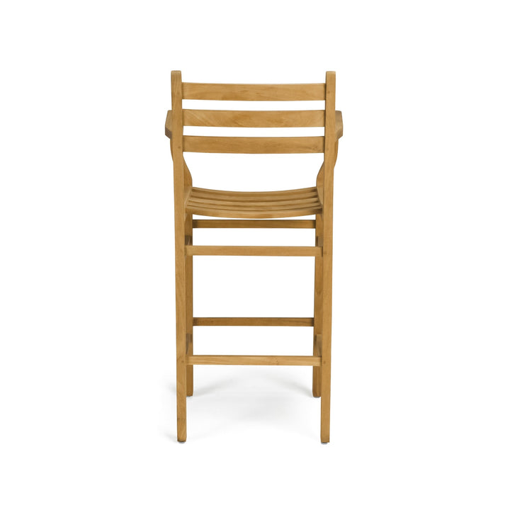 Pager Teak Outdoor Arm Bar Stool