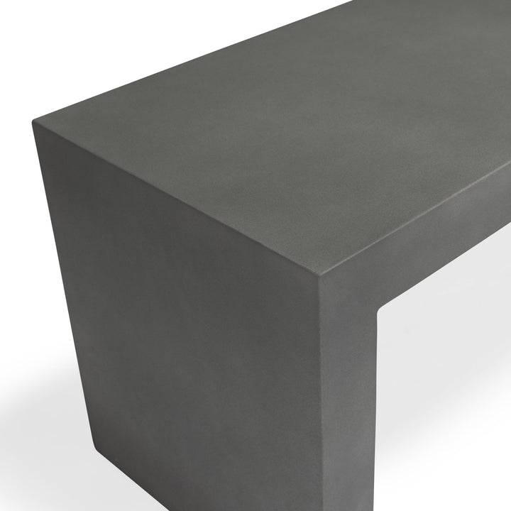 Polished Concrete Outdoor Backless Bench (Grey)