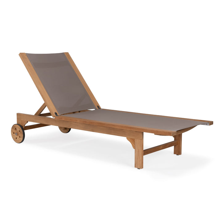 Santorini Teak and Mesh Sun Lounger (Taupe)