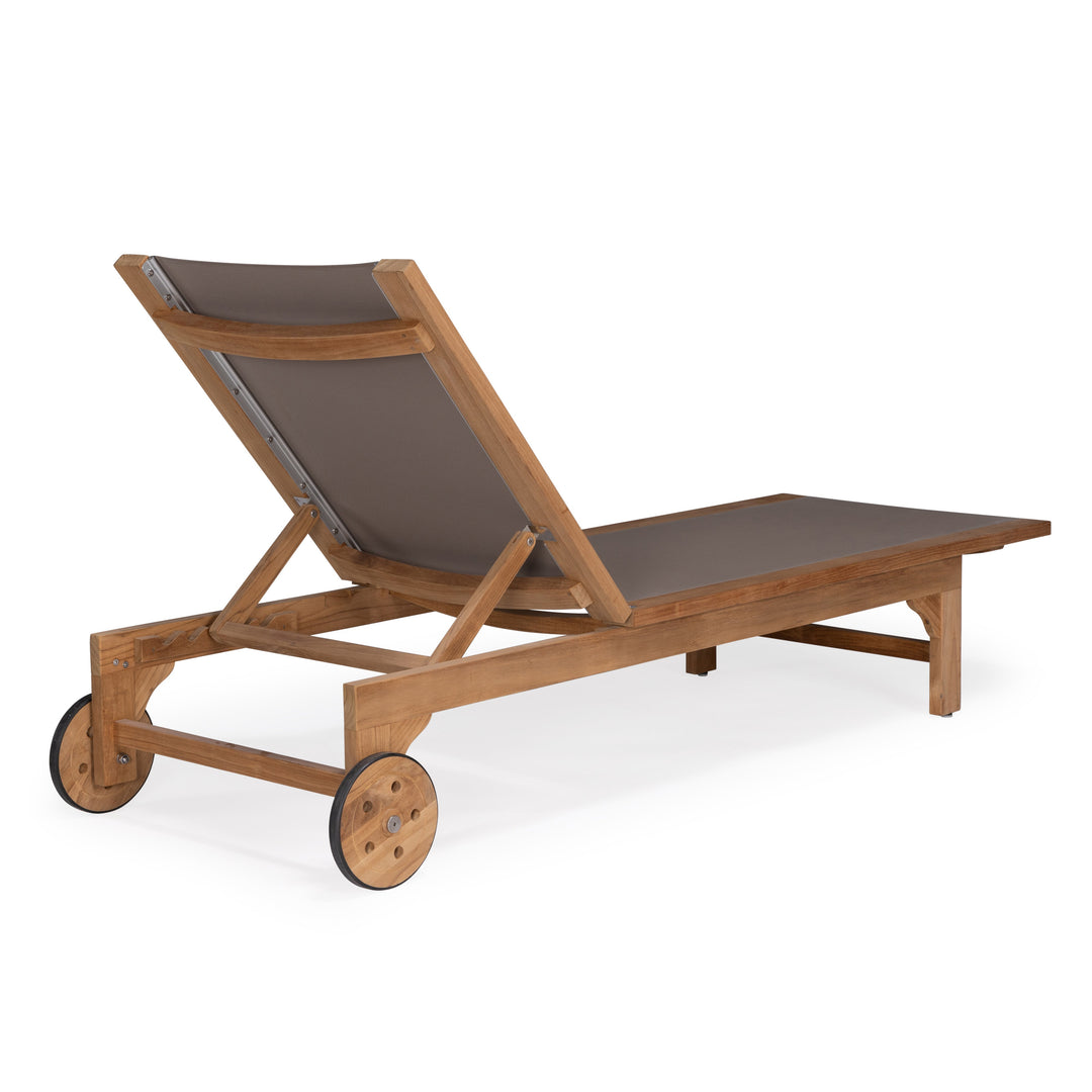 Santorini Teak and Mesh Sun Lounger (Taupe)