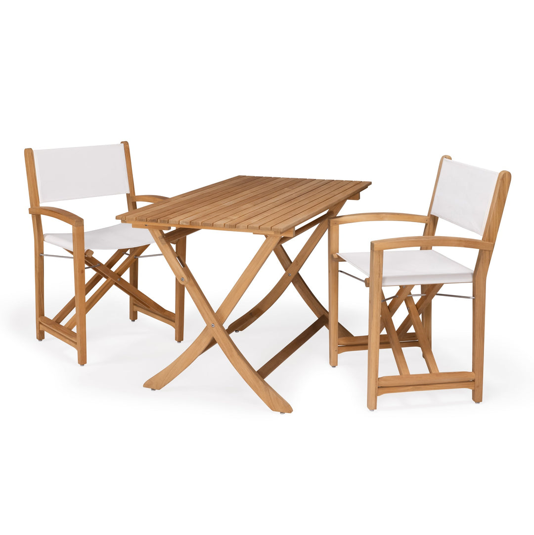 Santorini Teak Outdoor Dining Set (White)