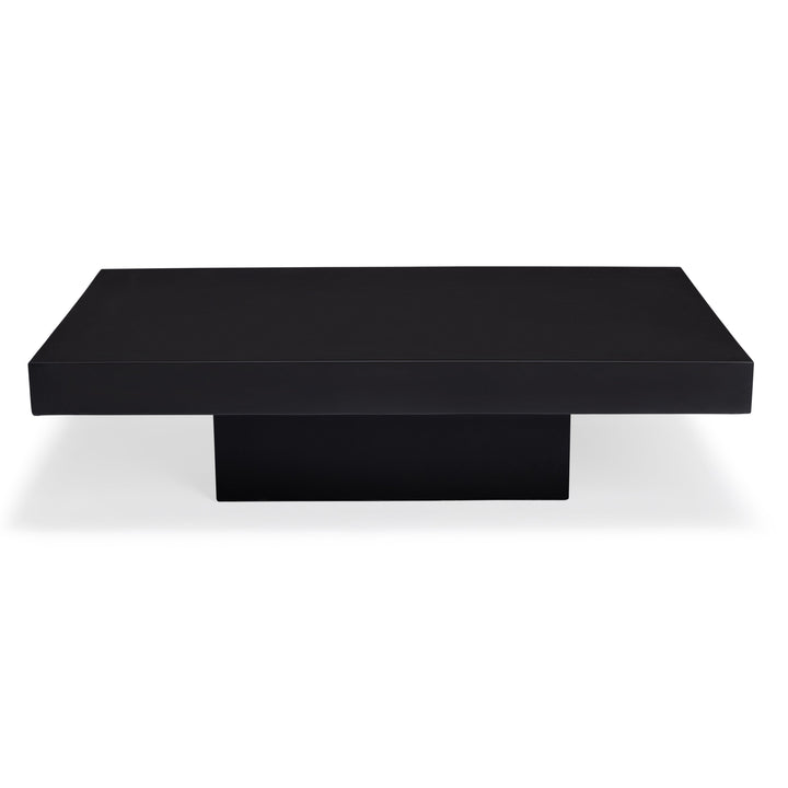 Polished Concrete Outdoor Rectangle Coffee Table (Black)