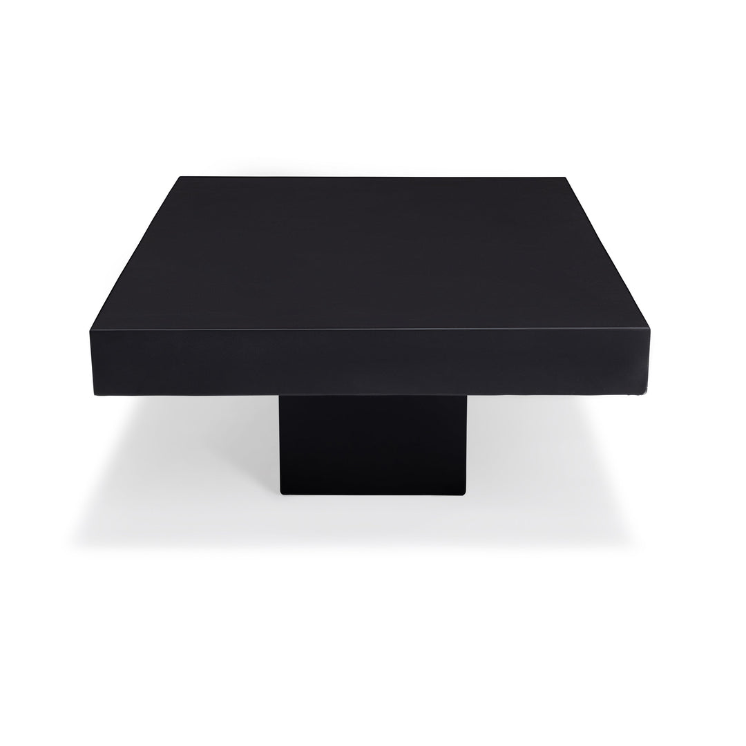 Polished Concrete Outdoor Rectangle Coffee Table (Black)