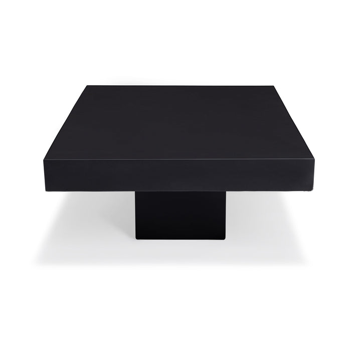 Polished Concrete Outdoor Rectangle Coffee Table (Black)