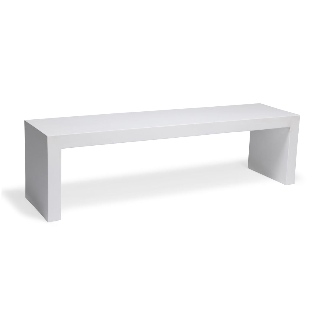 Polished Concrete Outdoor Backless Bench (White)