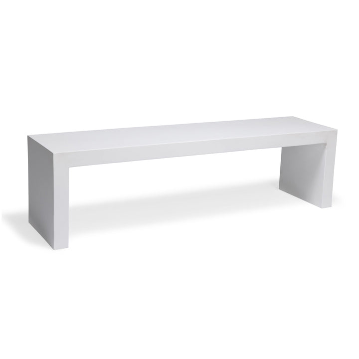 Polished Concrete Outdoor Backless Bench (White)