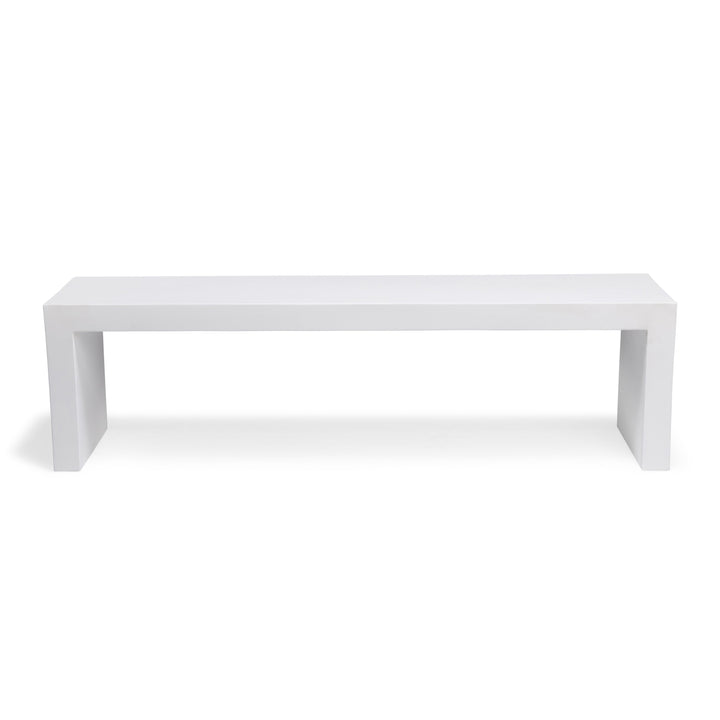 Polished Concrete Outdoor Backless Bench (White)