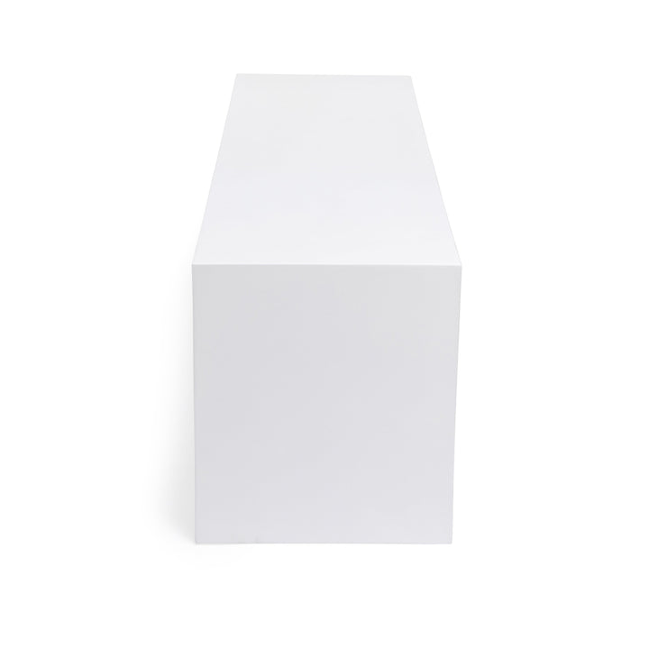 Polished Concrete Outdoor Backless Bench (White)