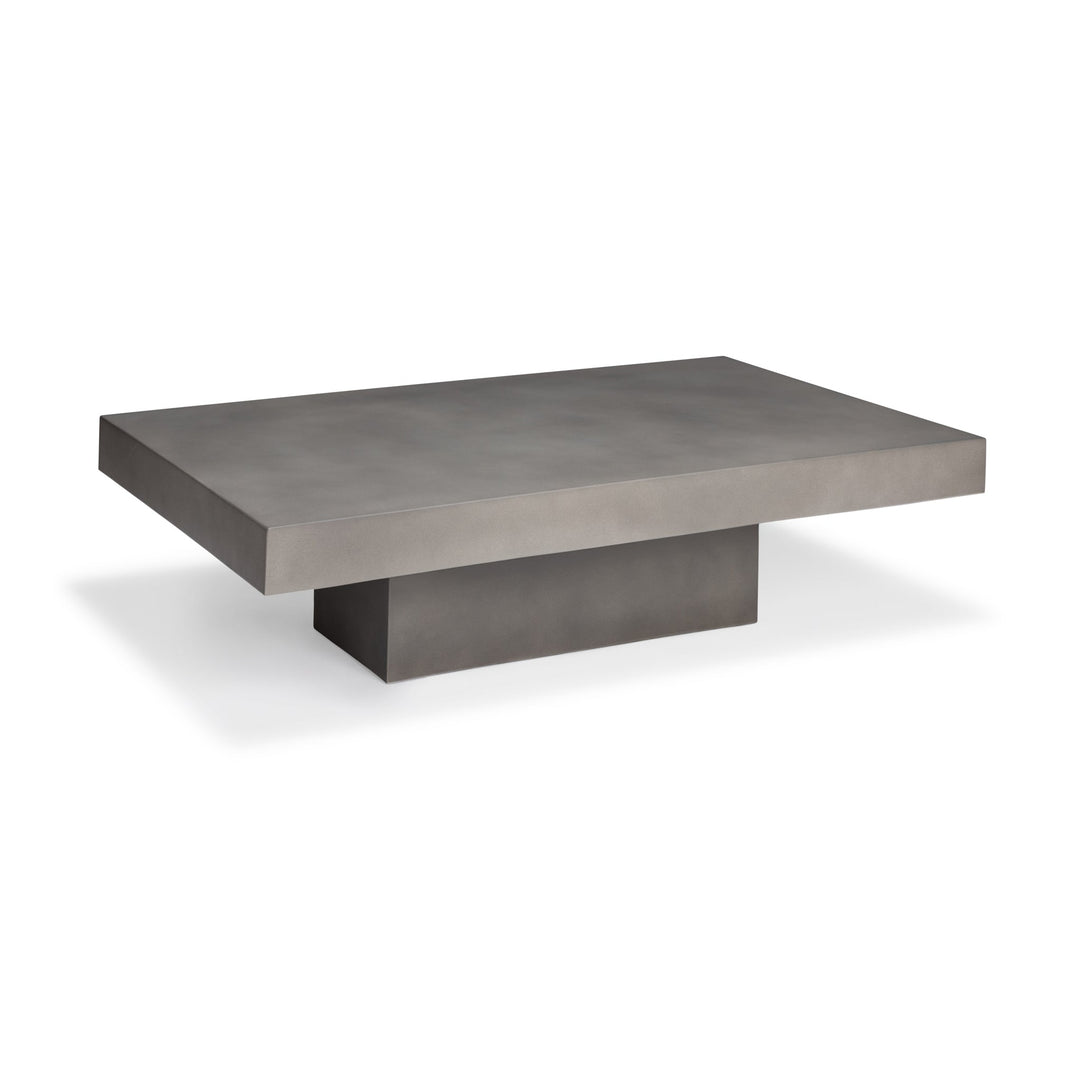 Polished Concrete Outdoor Rectangle Coffee Table (Grey)
