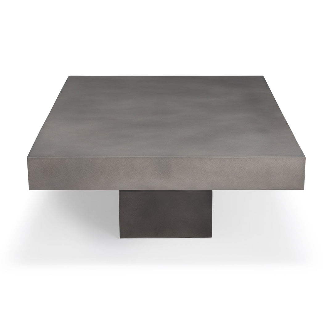 Polished Concrete Outdoor Rectangle Coffee Table (Grey)