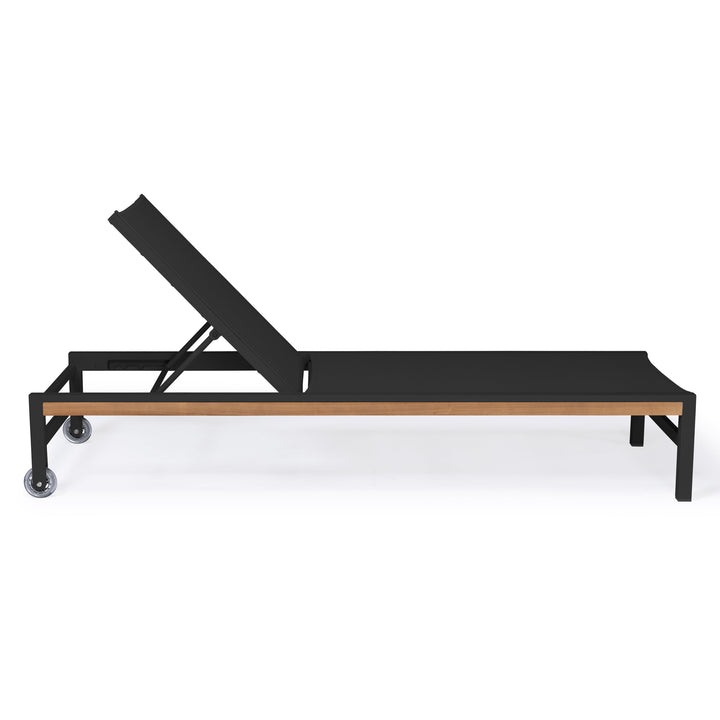 Beverly Hills Aluminum Outdoor Sun Lounger (Black)