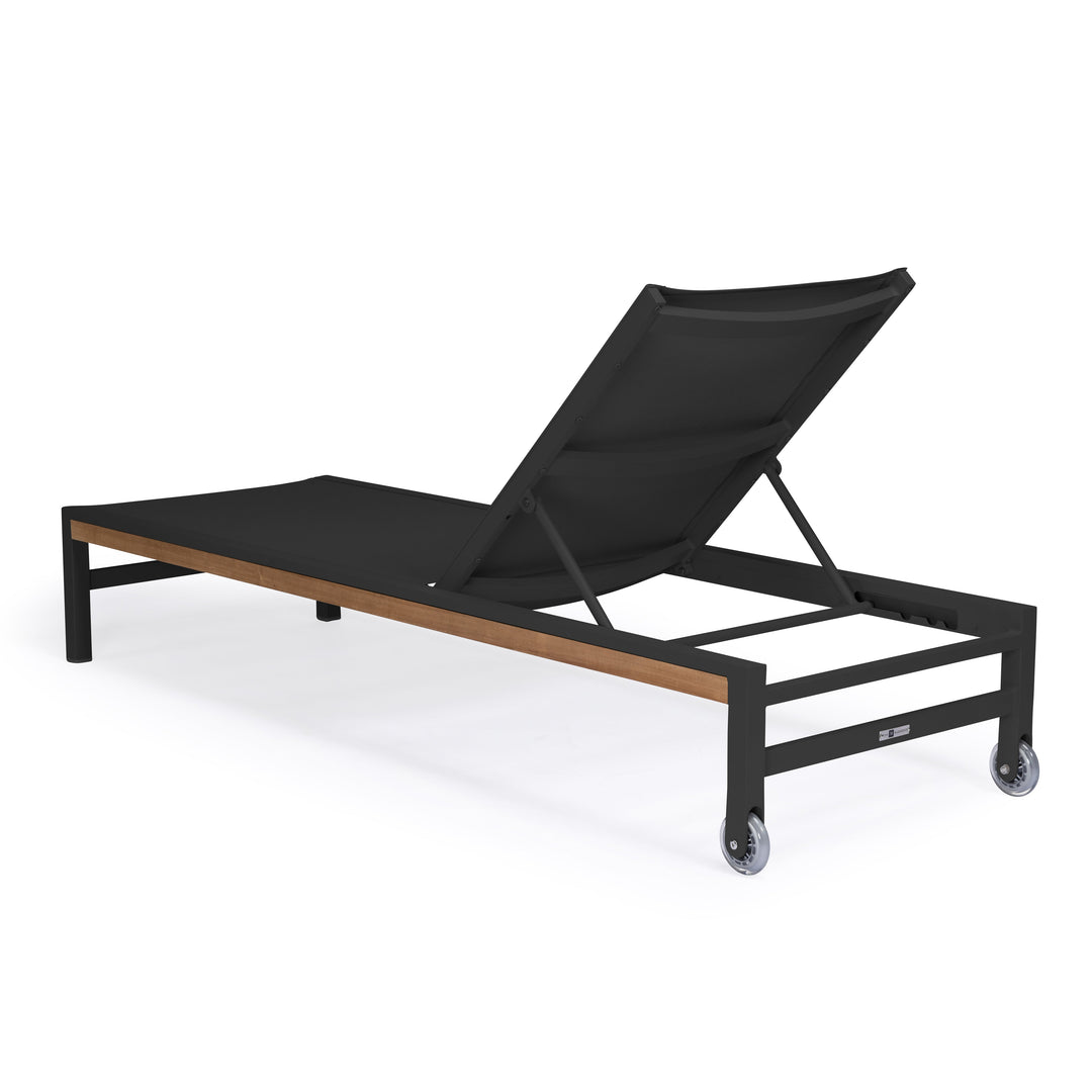 Beverly Hills Aluminum Outdoor Sun Lounger (Black)