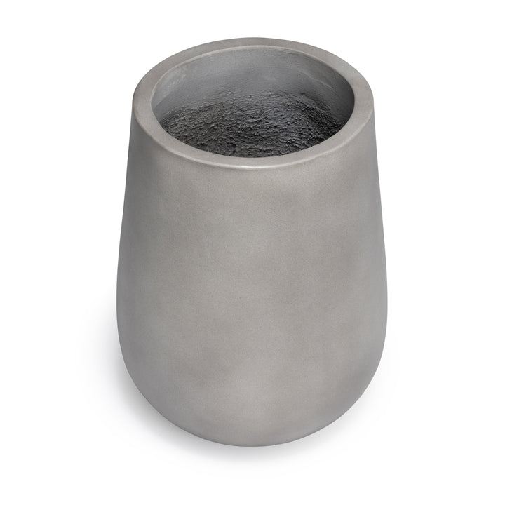 Flora Round Polished Concrete Planter Tall 15"