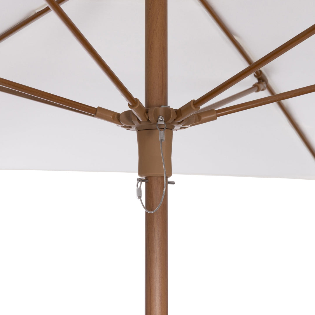 Capri Square Alu Teak Umbrella 8 ft (White)