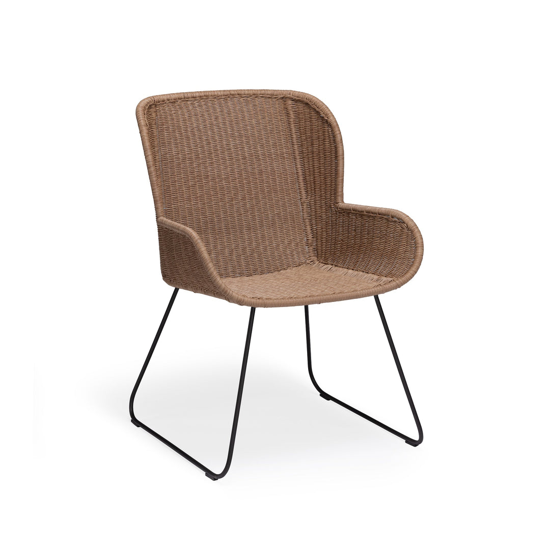 Georgia Wicker Outdoor Dining Arm Chair (Honey)