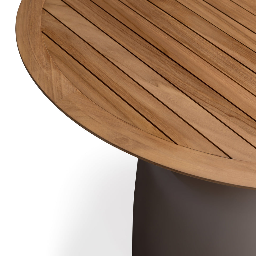 Leni Teak and Fiberglass Outdoor Dining Table (Taupe)