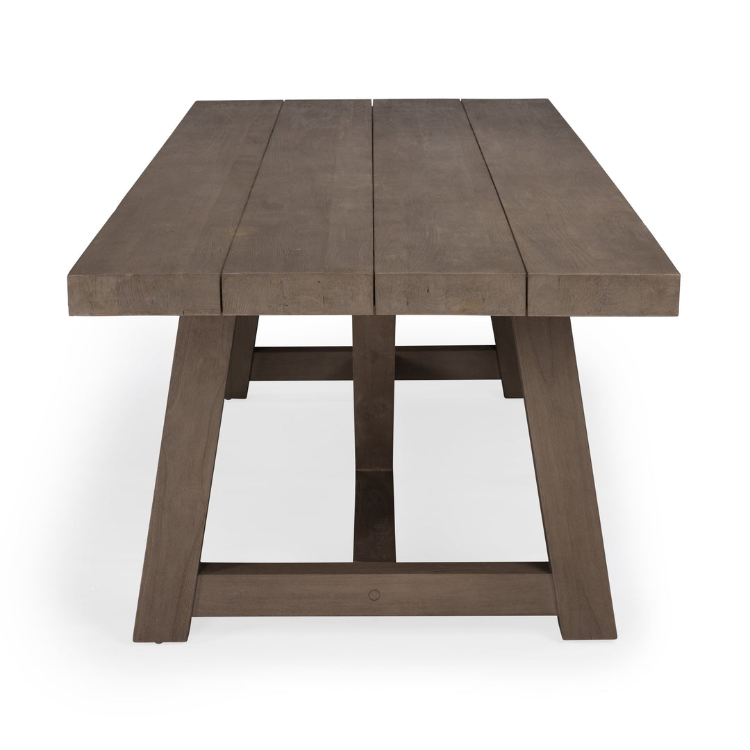 Palermo Trestle Teak Reclaimed Outdoor Dining Table 118"