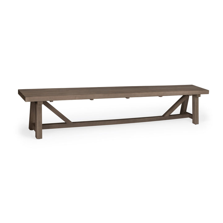 Palermo Trestle Teak Reclaimed Outdoor Backless Bench 114"