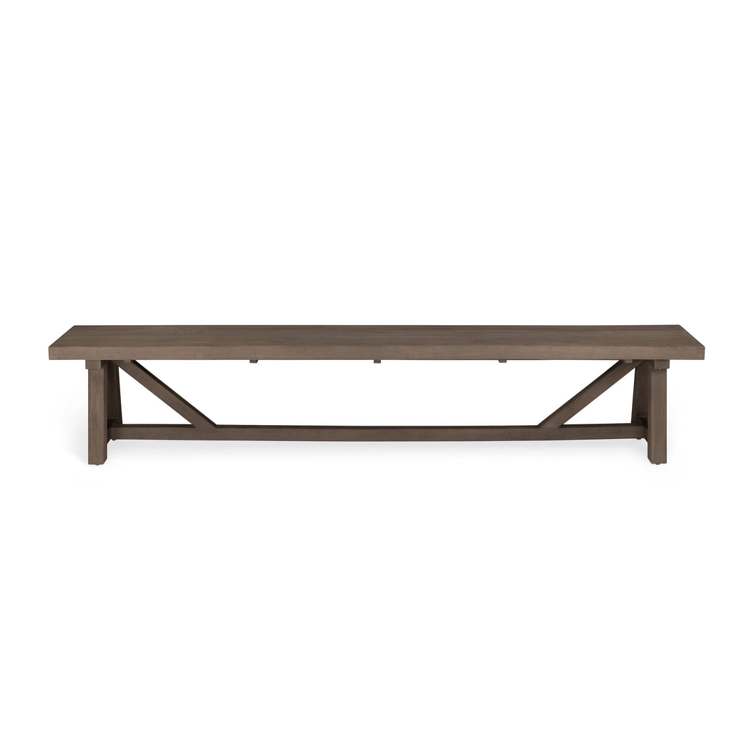 Palermo Trestle Teak Reclaimed Outdoor Backless Bench 114"